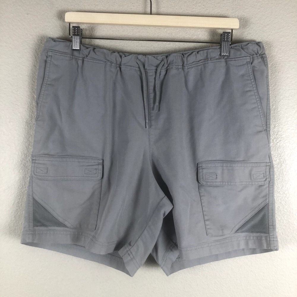 Magellan Outdoor Cargo Shorts Men L Gray Fishing Hiking Performance Work Stretch